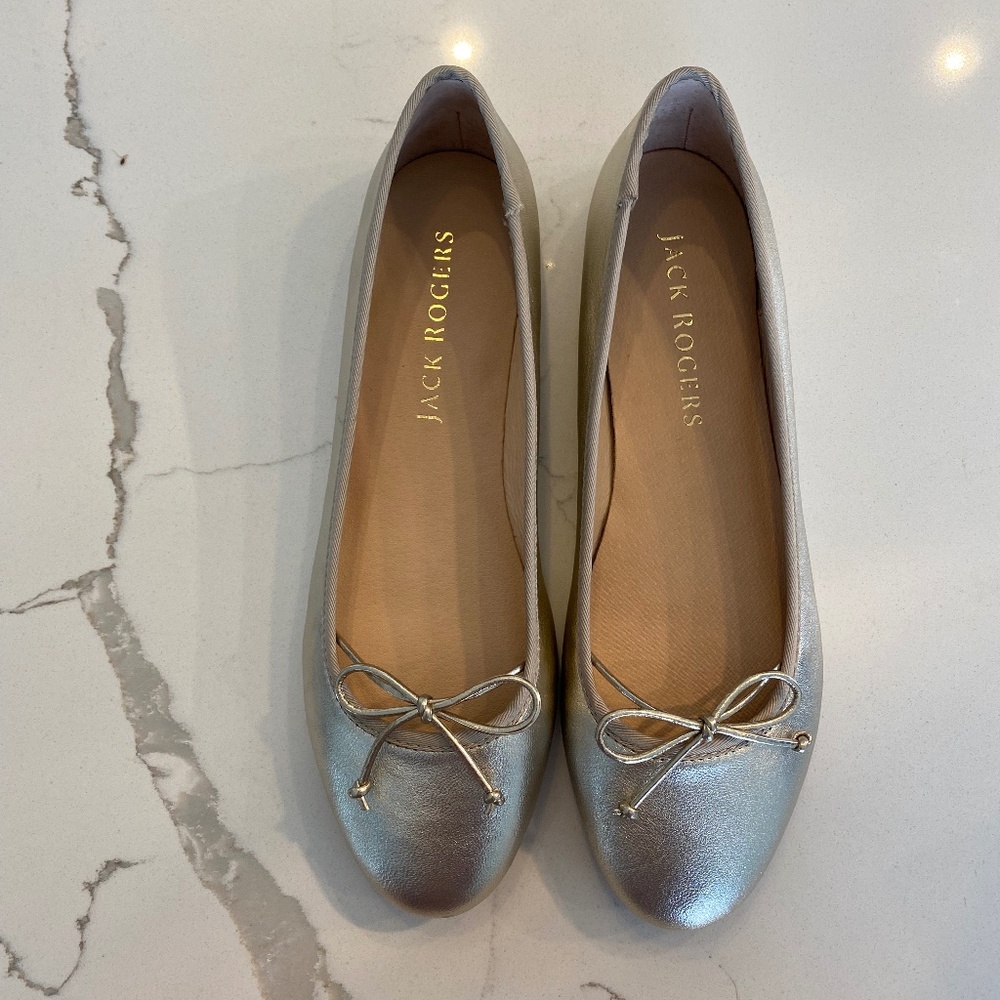 Jack Rogers Serena Ballet Flat in Platinum